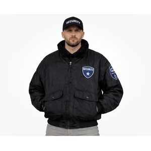 Allied Universal Security Services Jacket Coat M Winter Faux Fur Collar Workweas